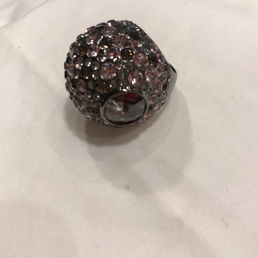 Henri Bendel Multi Color Gunmetal Dome Ring